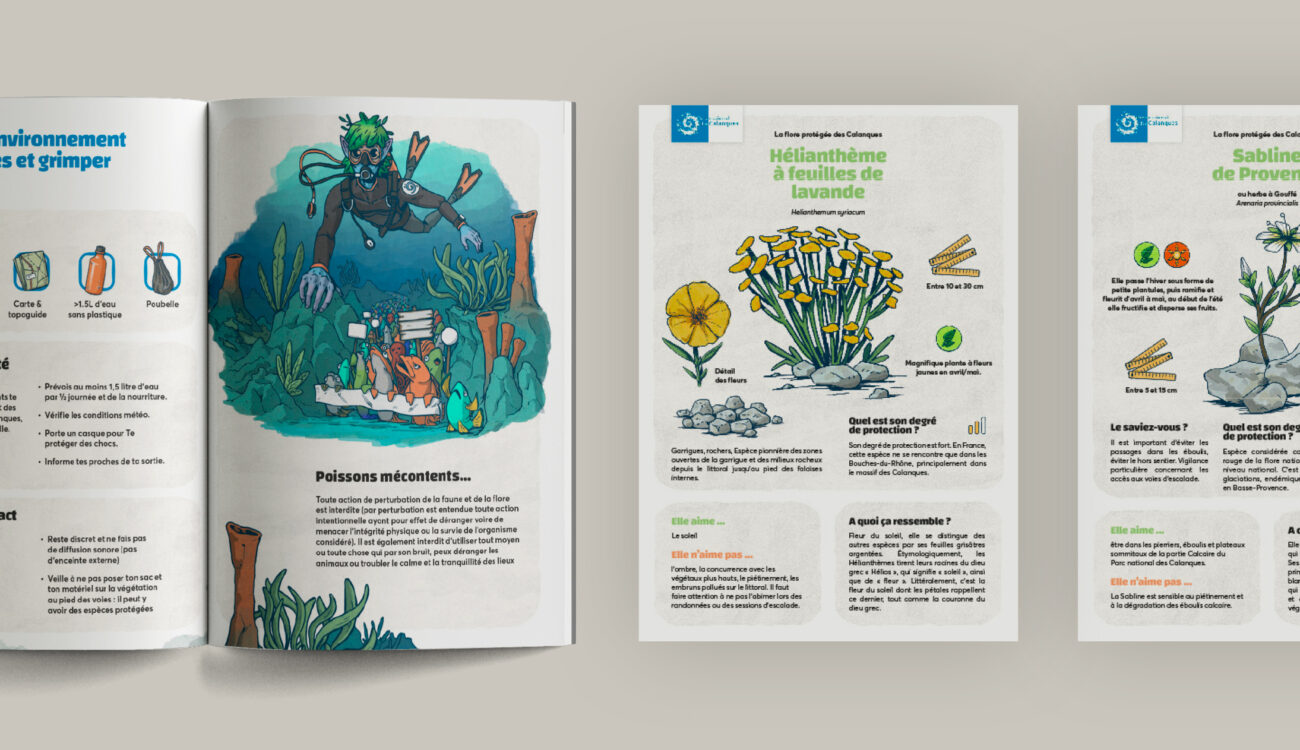 Outils d’information visuelle pour le Parc national des Calanques